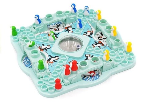 LEAN Toys Rodzinna Gra Chińczyk Pingwiny - Wyścig Pingwinów