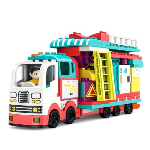 LEAN Toys Rozkładany Kamper Klocki Konstrukcyjne Figurki Światła Dźwięki 98 el.