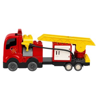 LEAN Toys Straż Pożarna Samochód Strażacki Z Napędem Figurka Strażaka Klocki Zestaw