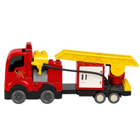 LEAN Toys Straż Pożarna Samochód Strażacki Z Napędem Figurka Strażaka Klocki Zestaw
