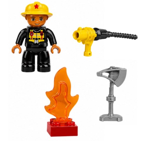 LEAN Toys Straż Pożarna Samochód Strażacki Z Napędem Figurka Strażaka Klocki Zestaw