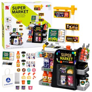 LEAN Toys Supermarket Kasa Fiskalna Skaner Dystrybutor Napojów Światła Dźwięki 65 el.