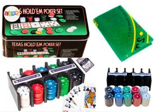 LEAN Toys Zestaw Do Gry W Pokera 2 Talie Kart Żetony Plansza Do Gry