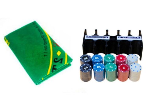 LEAN Toys Zestaw Do Gry W Pokera 2 Talie Kart Żetony Plansza Do Gry