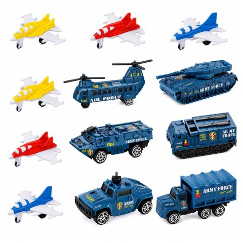 LEAN Toys Zestaw Militarny Lotniskowiec Baza Wojskowa Myśliwce Pojazdy Światła Dźwięk