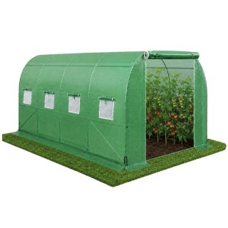 LEAN Tunel Ogrodowy Foliowy Szklarnia Na Warzywa Okna Zielony UV 4,5x2x2 M 9M²