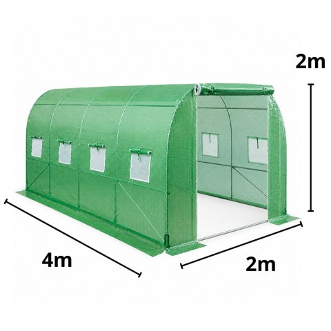 LEAN Tunel Ogrodowy Foliowy Szklarnia Na Warzywa Okna Zielony UV 4,5x2x2 M 9M²