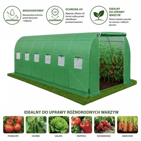 LEAN Tunel Ogrodowy Foliowy Szklarnia Na Warzywa PRO Stelaż 25MM 10x3x2M 30M²