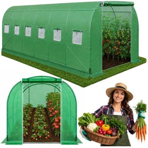 LEAN Tunel Ogrodowy Foliowy Szklarnia Na Warzywa PRO Stelaż 25MM 6x3x2M 18M²