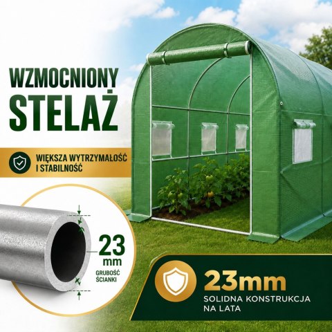 LEAN Tunel Ogrodowy Foliowy Szklarnia Na Warzywa PRO Stelaż 25MM 6x3x2M 18M²