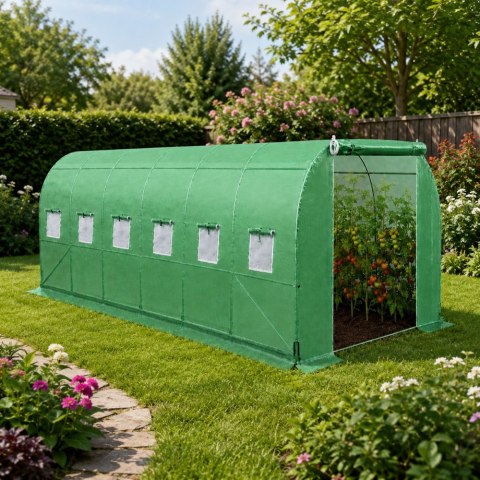 LEAN Tunel Ogrodowy Foliowy Szklarnia Na Warzywa PRO Stelaż 25MM 8x3x2M 24M²