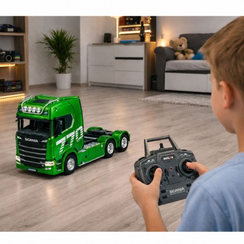 HUINA Ciągnik Siodłowy Ciężarówka Scania Zdalnie Sterowana RC Huina Zielony 1:18