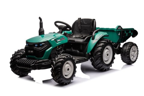 LEAN CARS Traktor Na Akumulator HC-306 Z Przyczepą Ciemno Zielony 24V