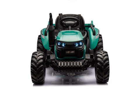 LEAN CARS Traktor Na Akumulator HC-306 Z Przyczepą Ciemno Zielony 24V