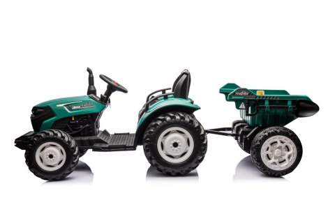 LEAN CARS Traktor Na Akumulator HC-306 Z Przyczepą Ciemno Zielony 24V
