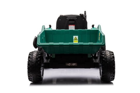 LEAN CARS Traktor Na Akumulator HC-306 Z Przyczepą Ciemno Zielony 24V
