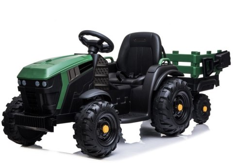 LEAN CARS Traktor z Przyczepą na akumulator BDM0925 Zielony Wojskowy