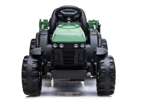LEAN CARS Traktor z Przyczepą na akumulator BDM0925 Zielony Wojskowy