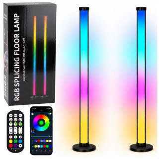 LEAN Lampy Podłogowe Smart Kolorowe Światła LED RGB Pilot Aplikacja 125cm 2 szt.