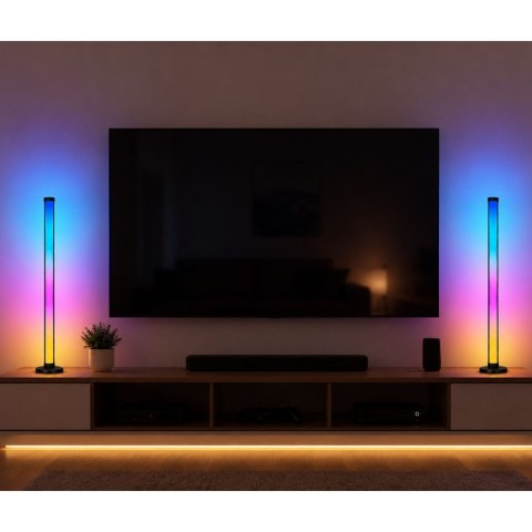 LEAN Lampy Podłogowe Smart Kolorowe Światła LED RGB Pilot Aplikacja 125cm 2 szt.