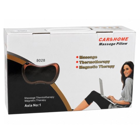 LEAN Masażer Shiatsu Poduszka Masująca Plecy Kark z Podgrzewaczem Czarna
