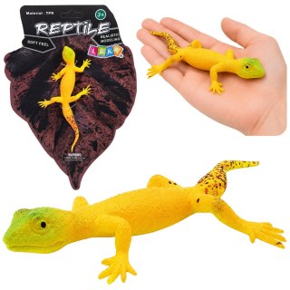 LEAN TOYS Gekon Złocisty Gumowa Figurka Rozciągliwa Realistyczna Gad 15,5 cm