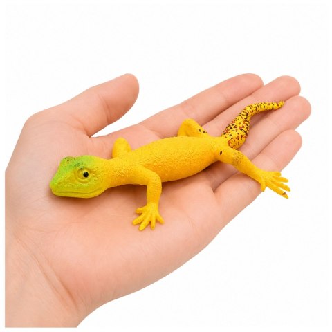 LEAN TOYS Gekon Złocisty Gumowa Figurka Rozciągliwa Realistyczna Gad 15,5 cm