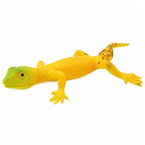 LEAN TOYS Gekon Złocisty Gumowa Figurka Rozciągliwa Realistyczna Gad 15,5 cm