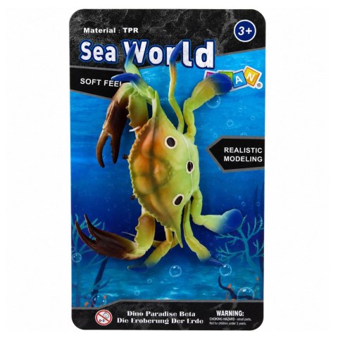 LEAN TOYS Gumowa Figurka Krab Rozciągliwa Realistyczna Zwierzę Morskie 19cm