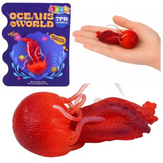 LEAN TOYS Gumowa Figurka Meduza Rozciągliwa Realistyczna Zwierzę Morskie 9 cm