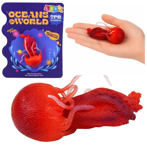 LEAN TOYS Gumowa Figurka Meduza Rozciągliwa Realistyczna Zwierzę Morskie 9 cm
