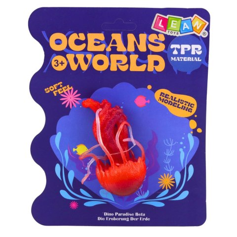 LEAN TOYS Gumowa Figurka Meduza Rozciągliwa Realistyczna Zwierzę Morskie 9 cm