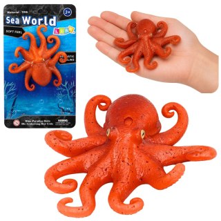 LEAN TOYS Gumowa Figurka Ośmiornica Rozciągliwa Realistyczna Zwierzę Morskie 14cm