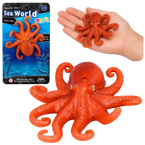 LEAN TOYS Gumowa Figurka Ośmiornica Rozciągliwa Realistyczna Zwierzę Morskie 14cm