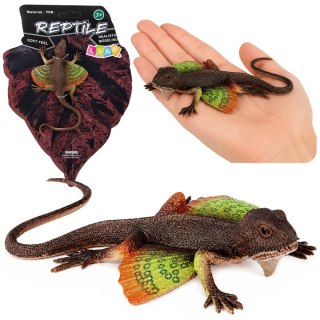 LEAN TOYS Jaszczurka Agama Błoniasta Gumowa Figurka Rozciągliwa Realistyczna 13 cm