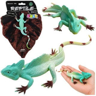 LEAN TOYS Jaszczurka Agama Żaglowa Gumowa Figurka Rozciągliwa Realistyczna 16 cm