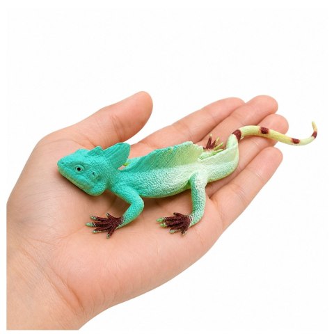 LEAN TOYS Jaszczurka Agama Żaglowa Gumowa Figurka Rozciągliwa Realistyczna 16 cm