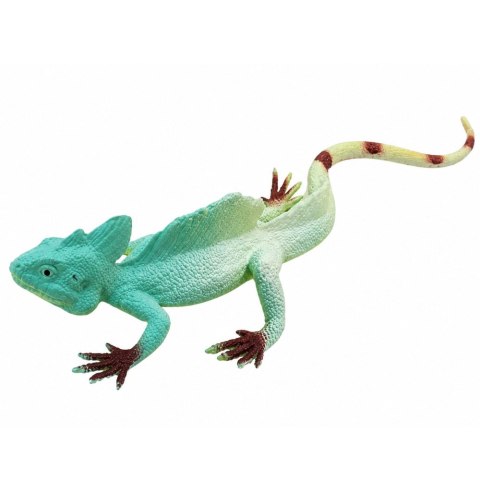 LEAN TOYS Jaszczurka Agama Żaglowa Gumowa Figurka Rozciągliwa Realistyczna 16 cm