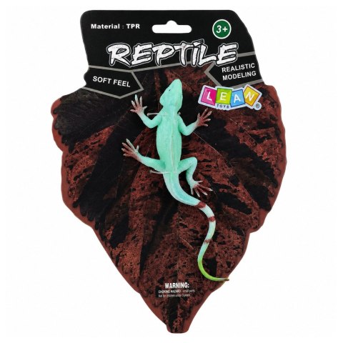LEAN TOYS Jaszczurka Agama Żaglowa Gumowa Figurka Rozciągliwa Realistyczna 16 cm