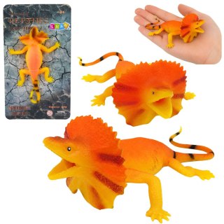LEAN TOYS Jaszczurka Kołnierzasta Gumowa Figurka Rozciągliwa Realistyczna 19cm