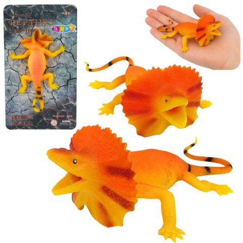LEAN TOYS Jaszczurka Kołnierzasta Gumowa Figurka Rozciągliwa Realistyczna 19cm