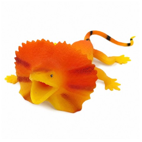 LEAN TOYS Jaszczurka Kołnierzasta Gumowa Figurka Rozciągliwa Realistyczna 19cm