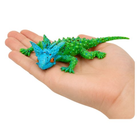 LEAN TOYS Jaszczurka Rogata Gumowa Figurka Rozciągliwa Realistyczna 20 cm