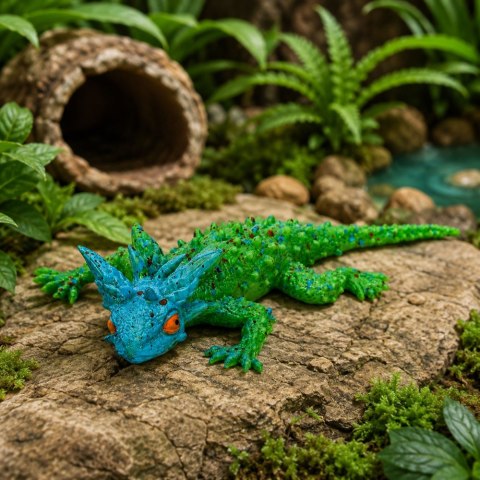 LEAN TOYS Jaszczurka Rogata Gumowa Figurka Rozciągliwa Realistyczna 20 cm