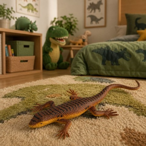 LEAN TOYS Jaszczurka Żyworodna Gumowa Figurka Rozciągliwa Realistyczna 12,5 cm