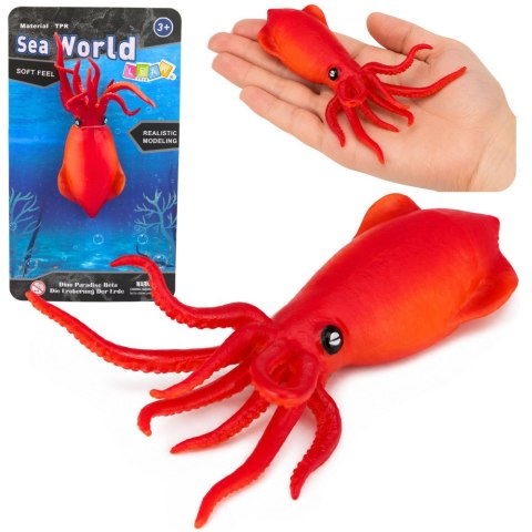 LEAN TOYS Kałamarnica Gumowa Figurka Rozciągliwa Realistyczna Zwierzę Morskie 18 cm