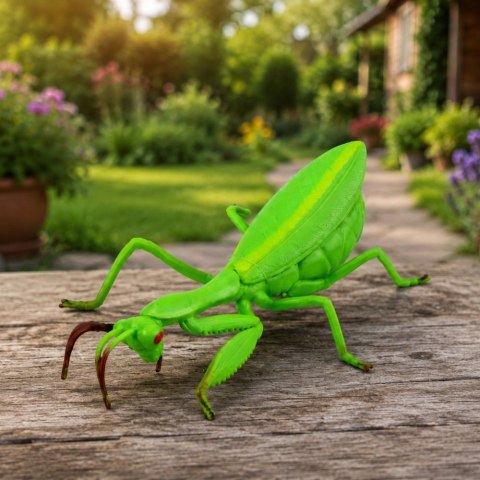 LEAN TOYS Modliszka Gumowa Figurka Rozciągliwa Realistyczna Zielona 18 cm