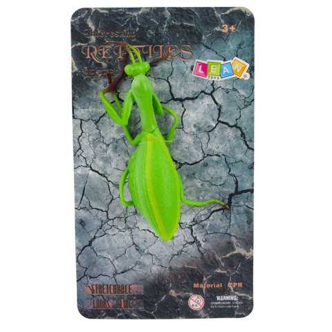 LEAN TOYS Modliszka Gumowa Figurka Rozciągliwa Realistyczna Zielona 18 cm