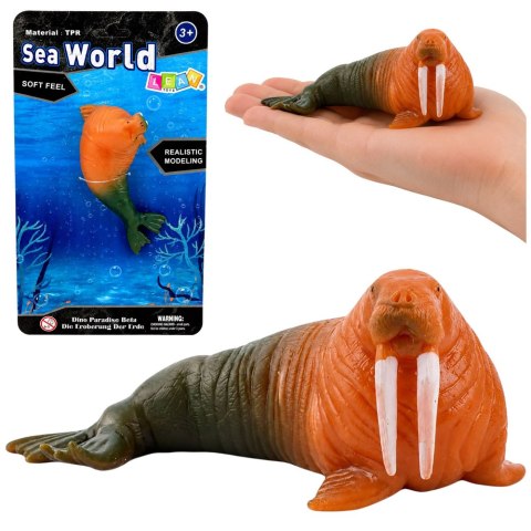 LEAN TOYS Mors Gumowa Figurka Rozciągliwa Realistyczna Ssak Morski 13 cm