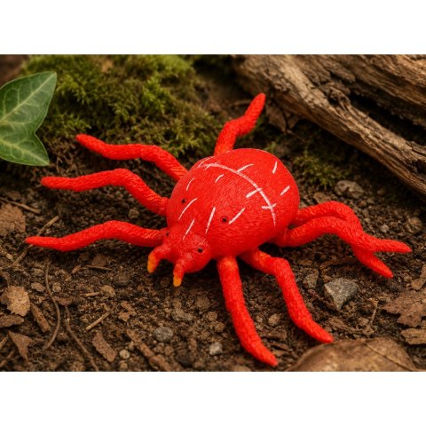 LEAN TOYS Pająk Czerwony Gumowa Figurka Rozciągliwa Realistyczna 12 cm